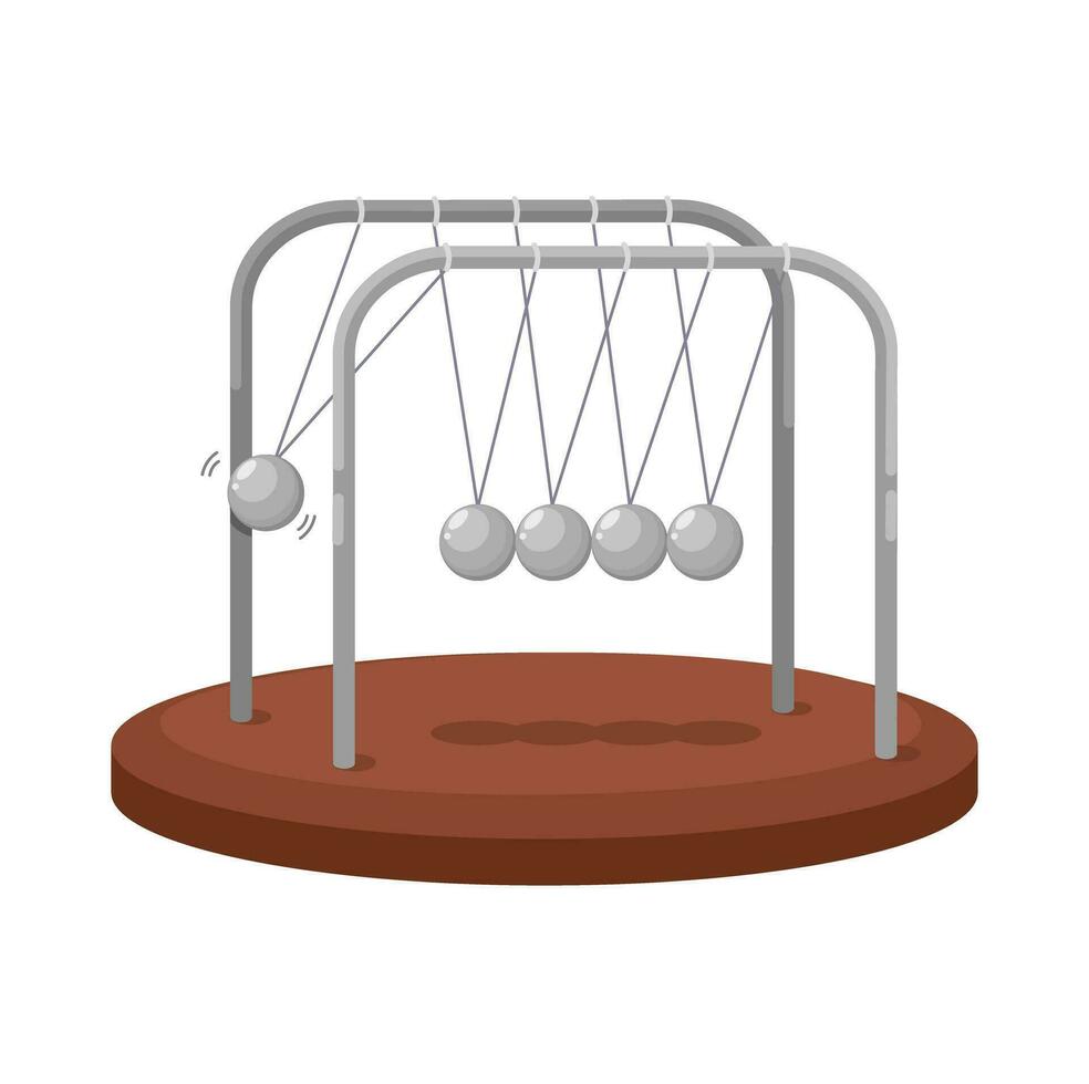 Newton cuna péndulo pelotas dibujos animados ilustración vector