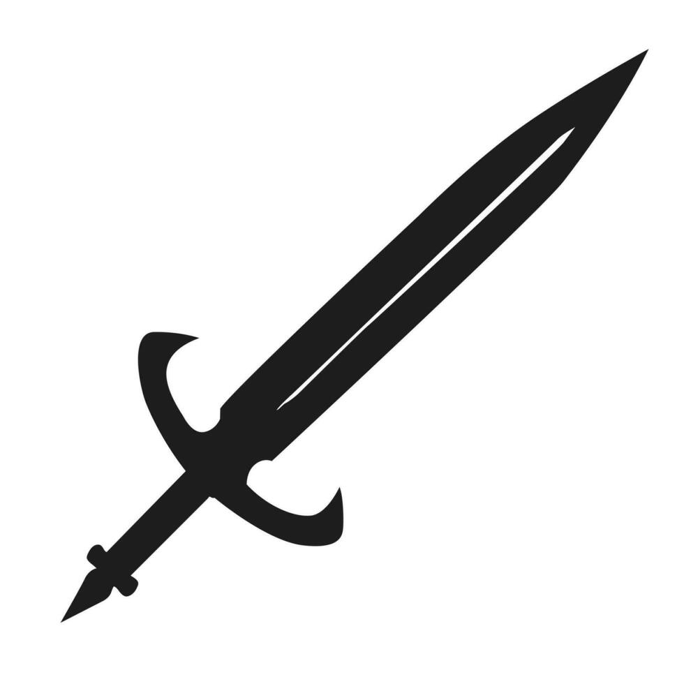 Sword black flat silhouette vector