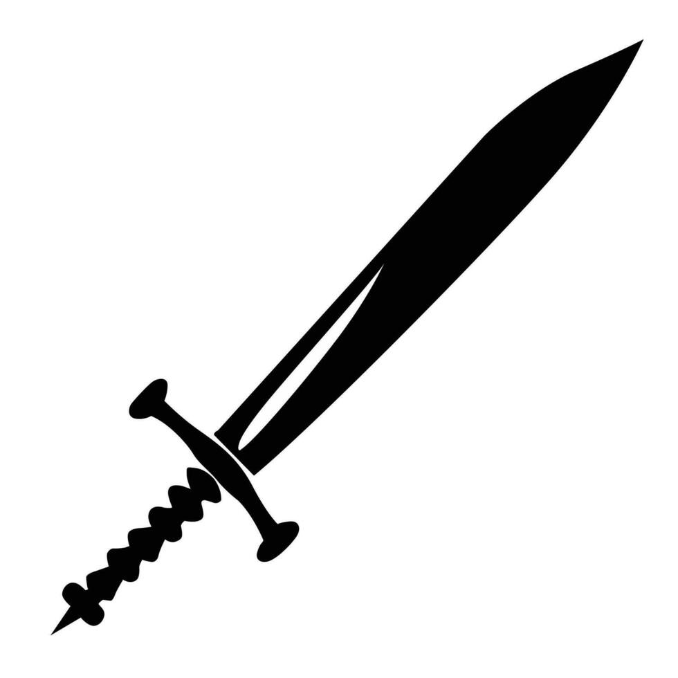 Sword black flat silhouette vector
