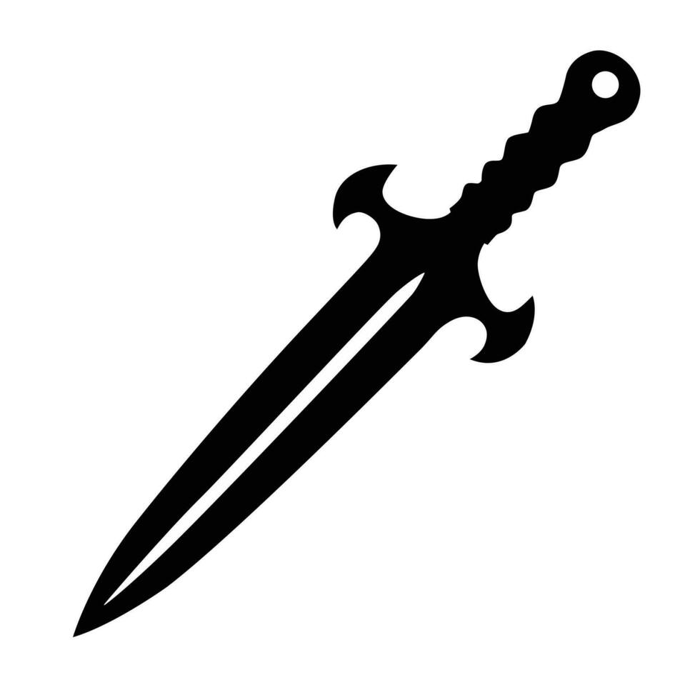 Sword black flat silhouette vector