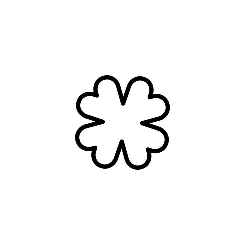 Four leaf clover icon. St Patricks Day vector illustration on white isolated background. Flower shape.