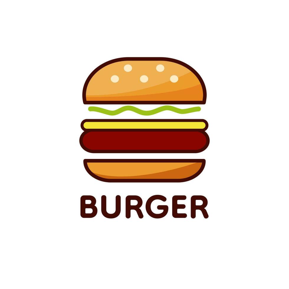 hamburguesa logo diseño. de colores icono. vector
