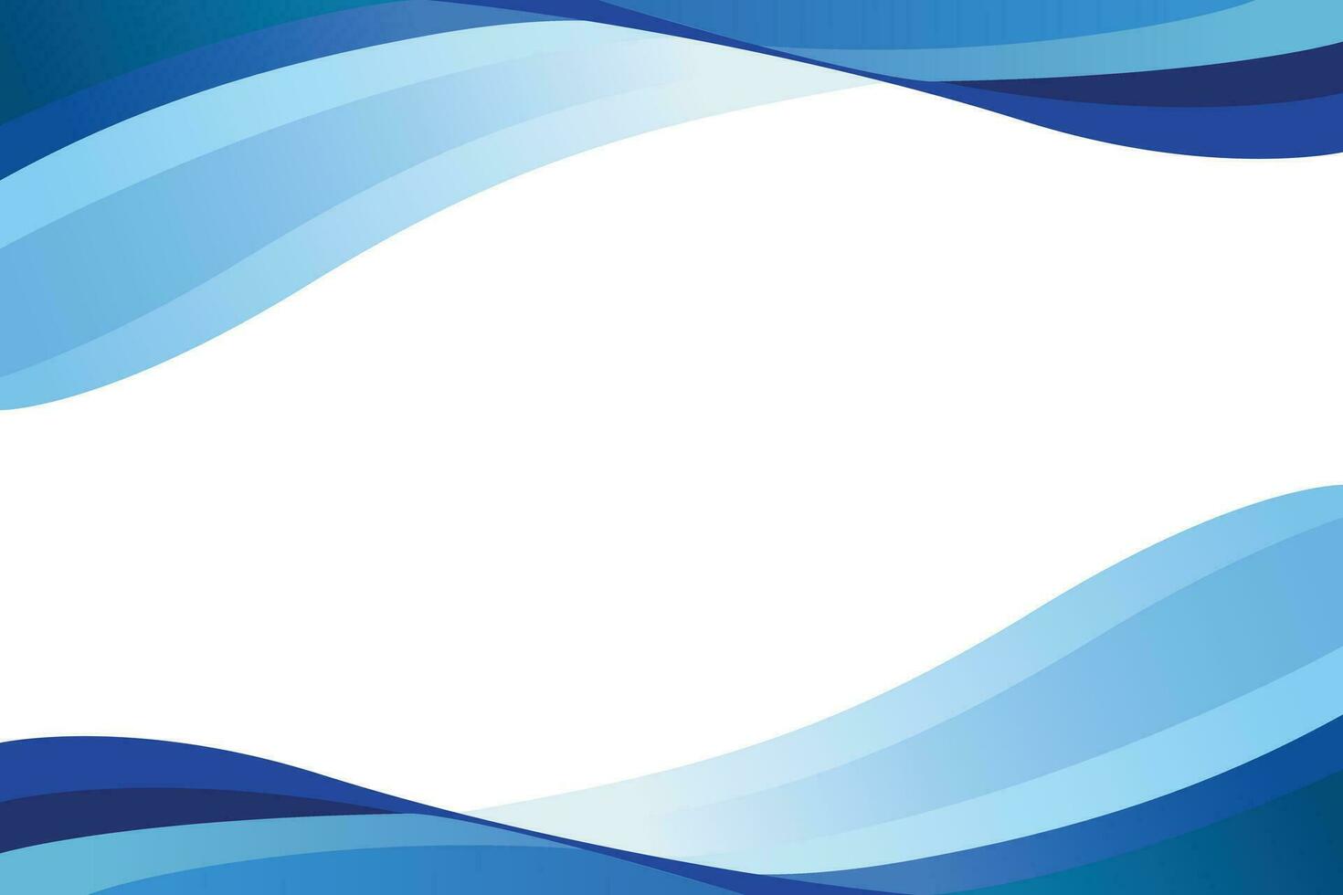 Abstract blue waves geometric frame border background vector. Modern fluid shapes design vector