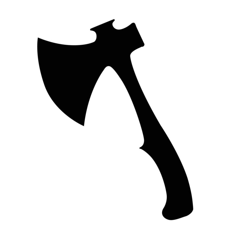 Black flat axe silhouette vector