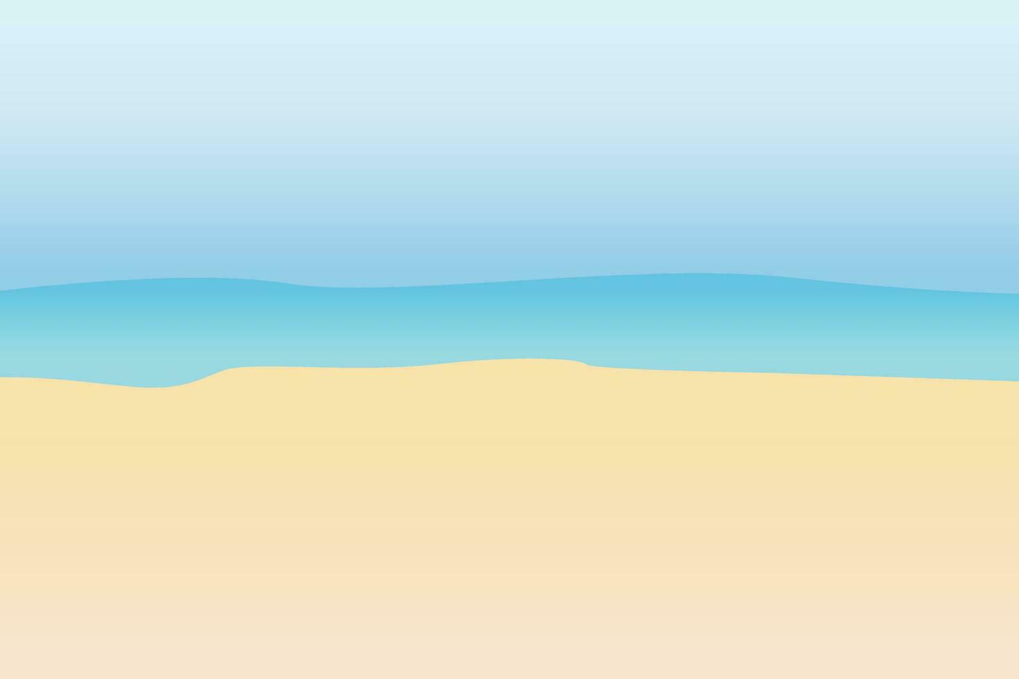 Seashore flat landscape background vector. Including sea, sand, beach and blue sky. Vector illustration