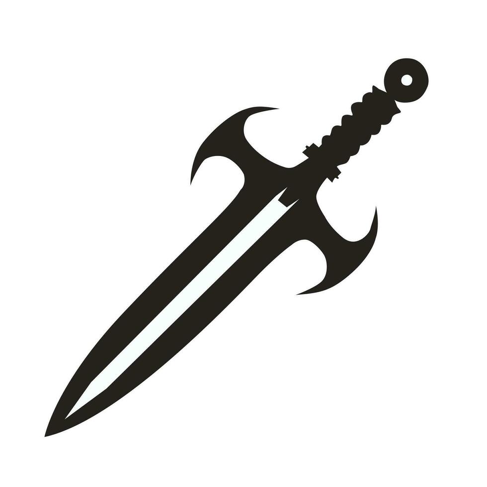 Sword black flat silhouette vector