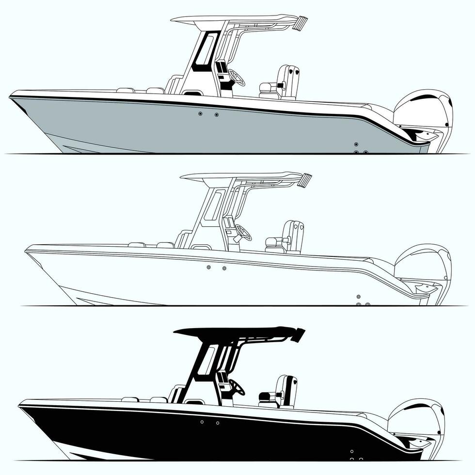 alto calidad pescar barco vector para mar cuales es imprimible en varios materiales