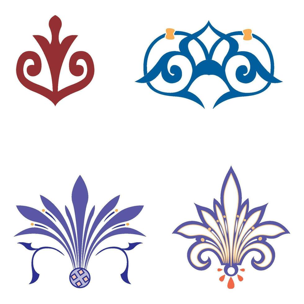 Clásico floral caligráfico floral viñeta Desplazarse rincones ornamental diseño elementos conjunto aislado ilustración vector