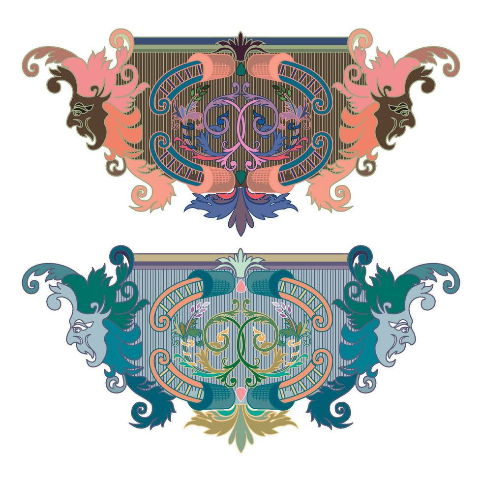 Vintage floral classic calligraphic retro vignette scroll frames ornamental design elements black set isolated vector