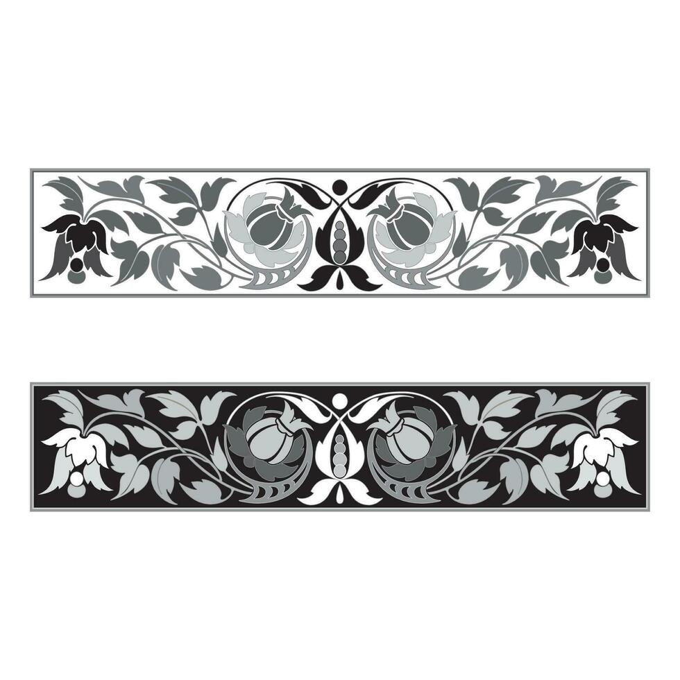 Retro chapter dividers swirl floral ornament bookmarks sketch set vector