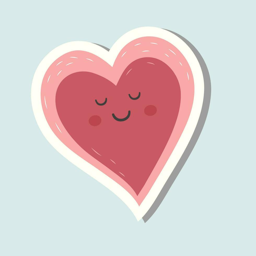 Cute vector love sticker. Valentines day heart. Romantic vector icon in pastel colors