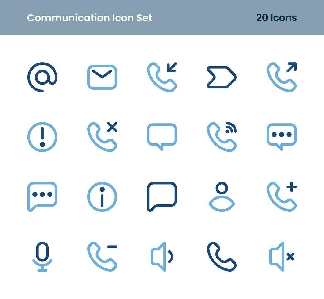 Communication Icons Set - Contacts, Messaging, and Networking Vector Icons