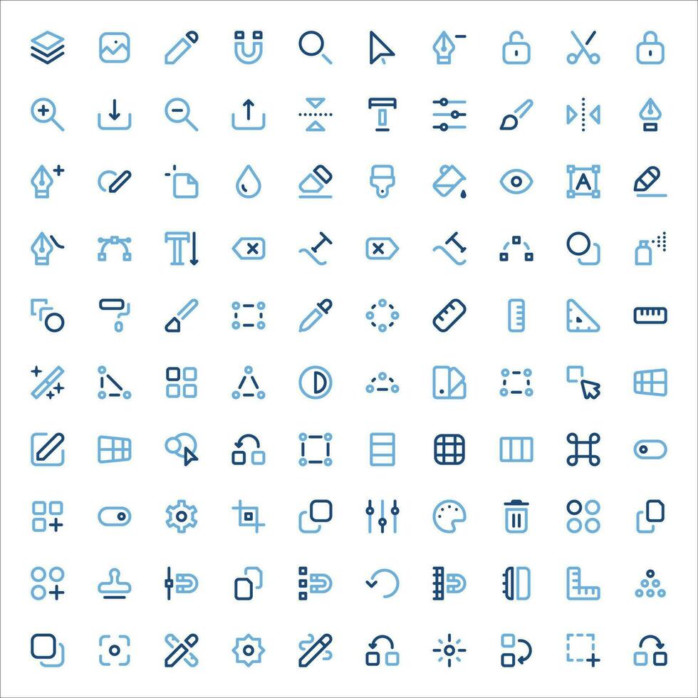 Edit Tool Icons Set - Graphic Design, Editing Symbols Vector Collection