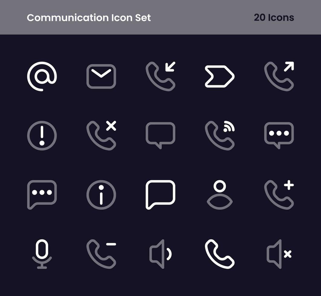 Communication Icons Set - Contacts, Messaging, and Networking Vector Icons