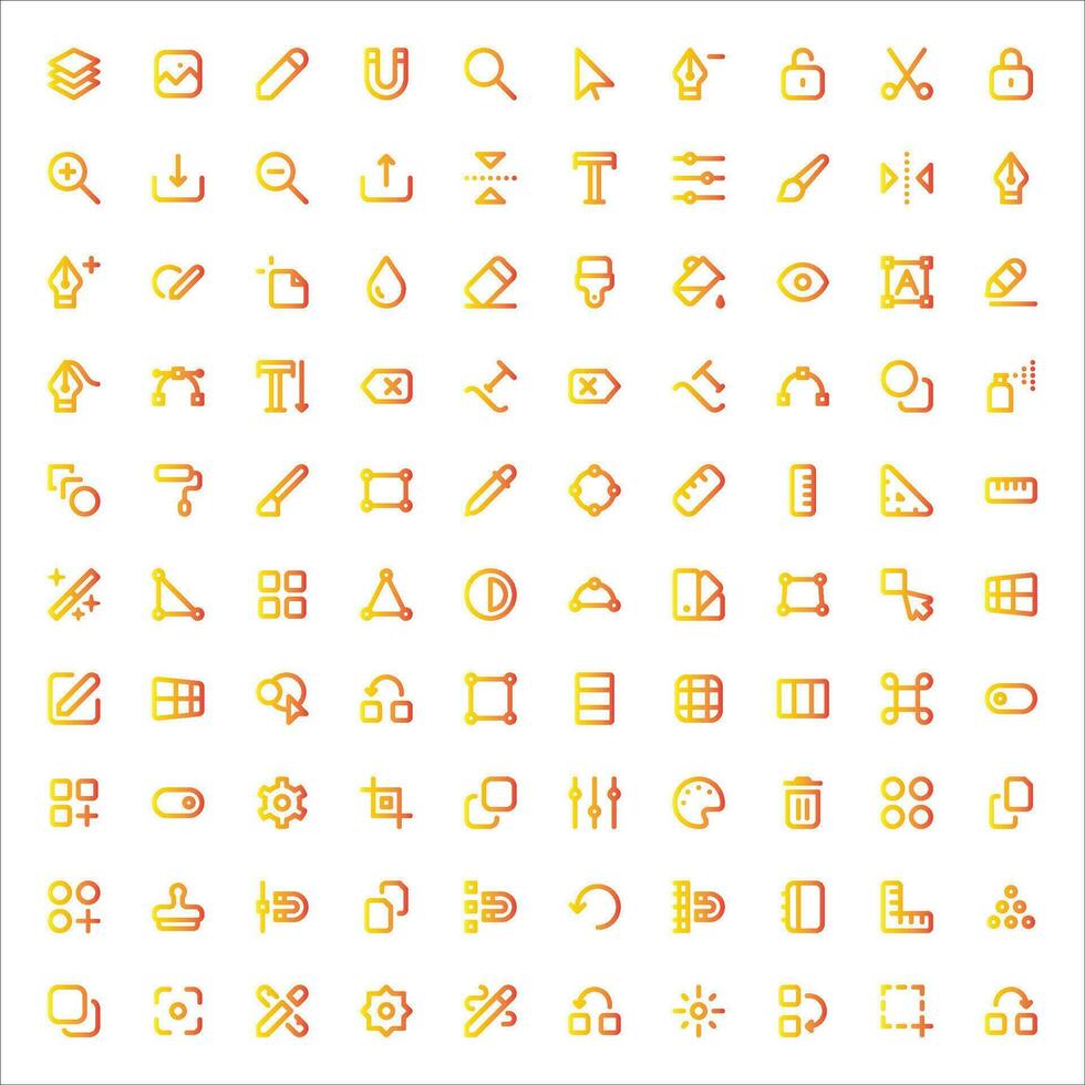 Edit Tool Icons Set - Graphic Design, Editing Symbols Vector Collection