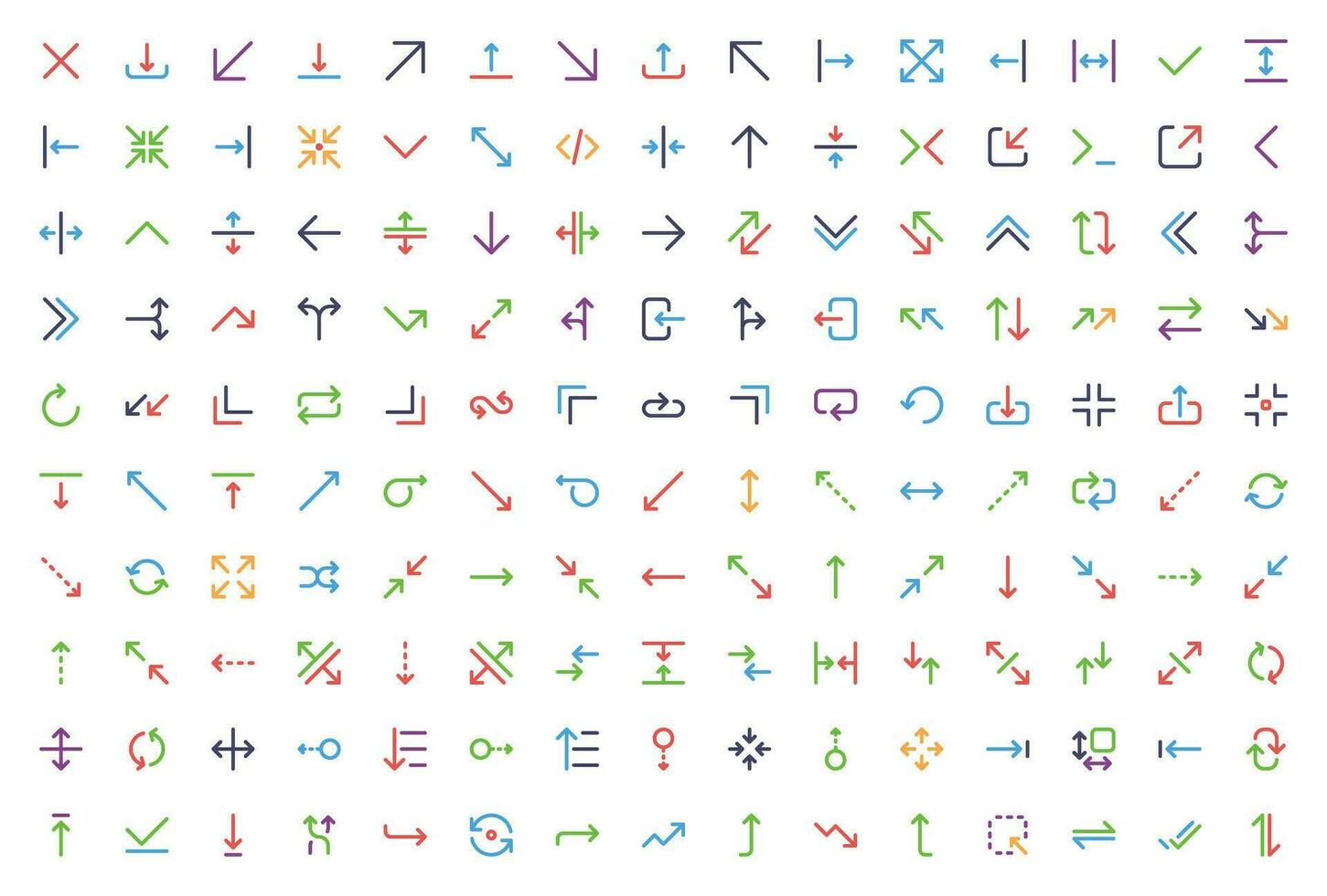 150 flechas icono conjunto vector