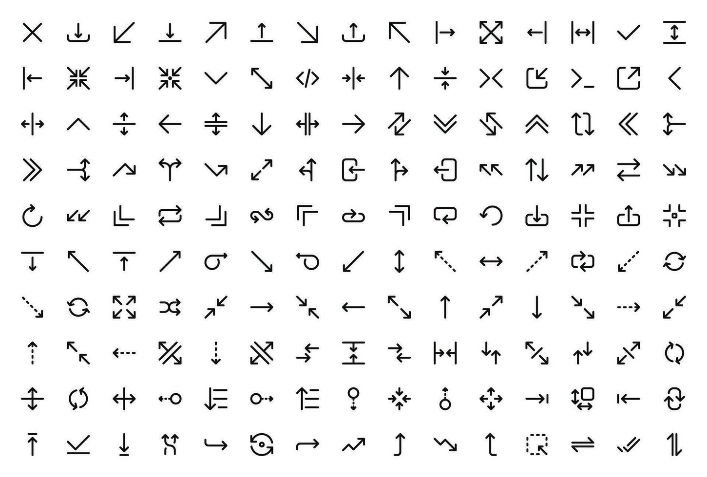 150 Arrows icon set vector