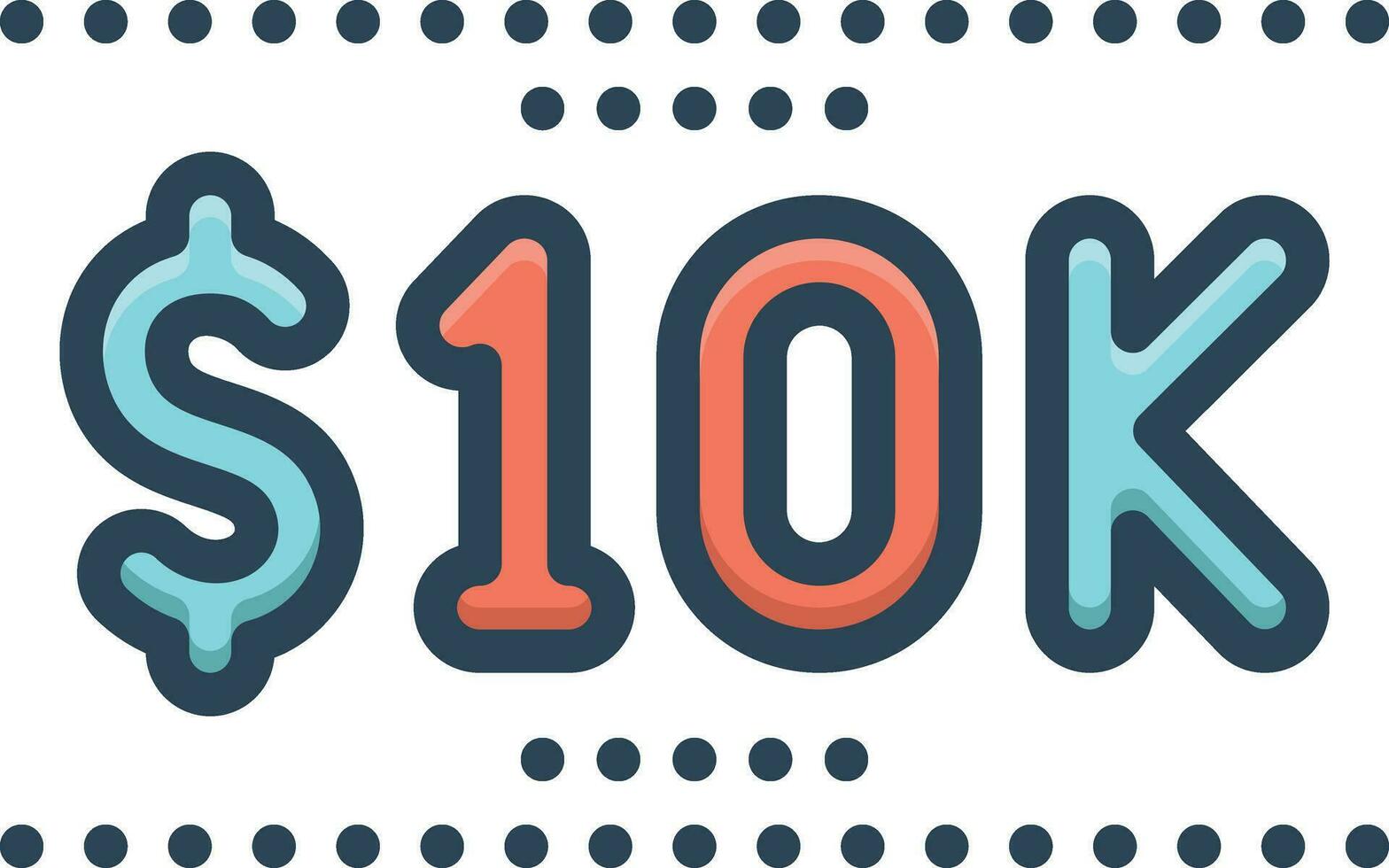 Color icon for thousands vector