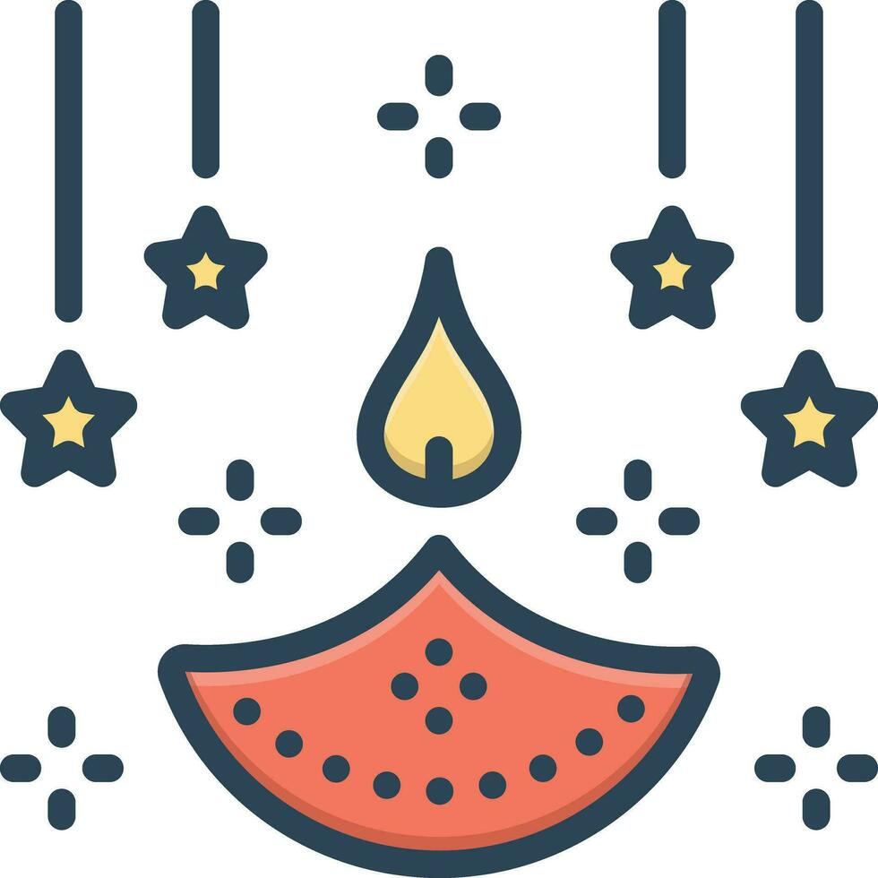 Color icon for festival vector