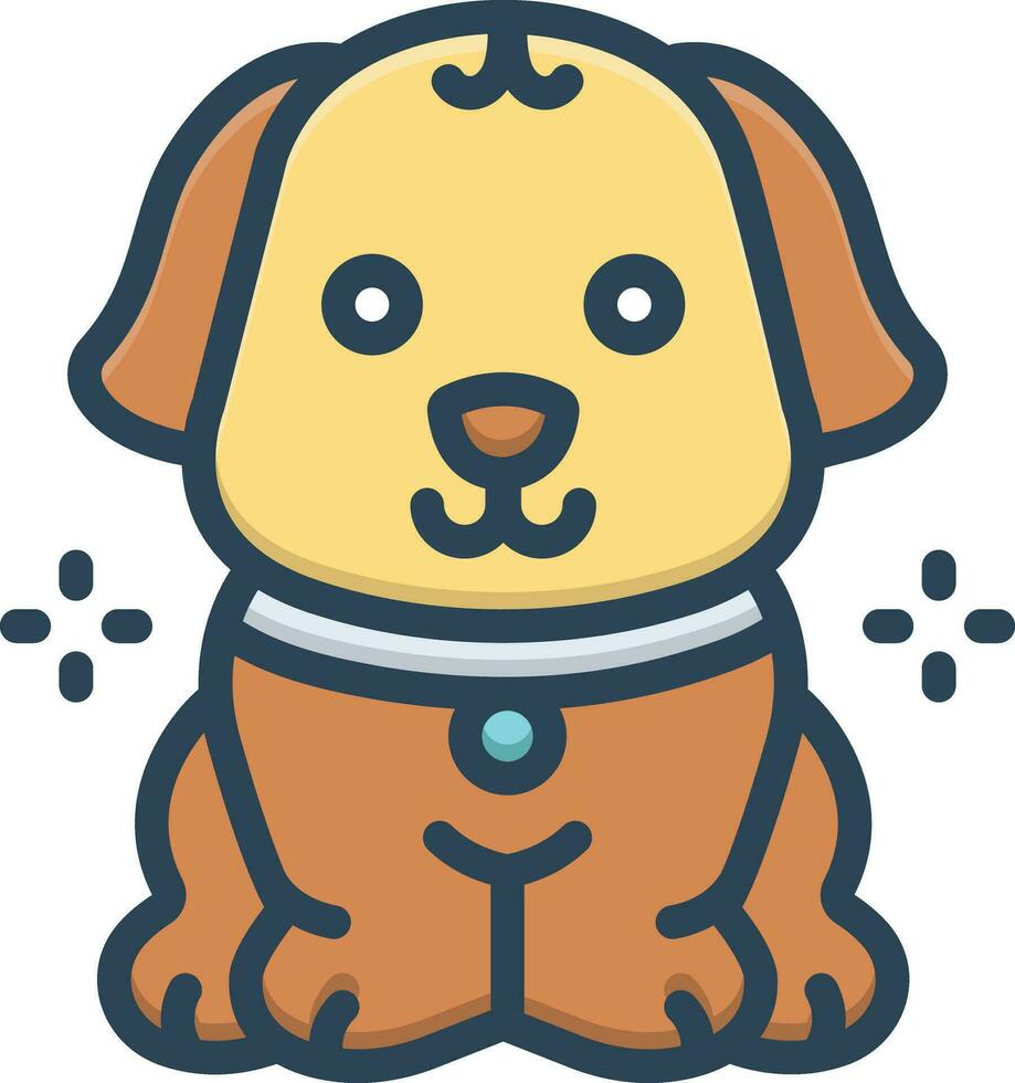 color icono para perrito vector