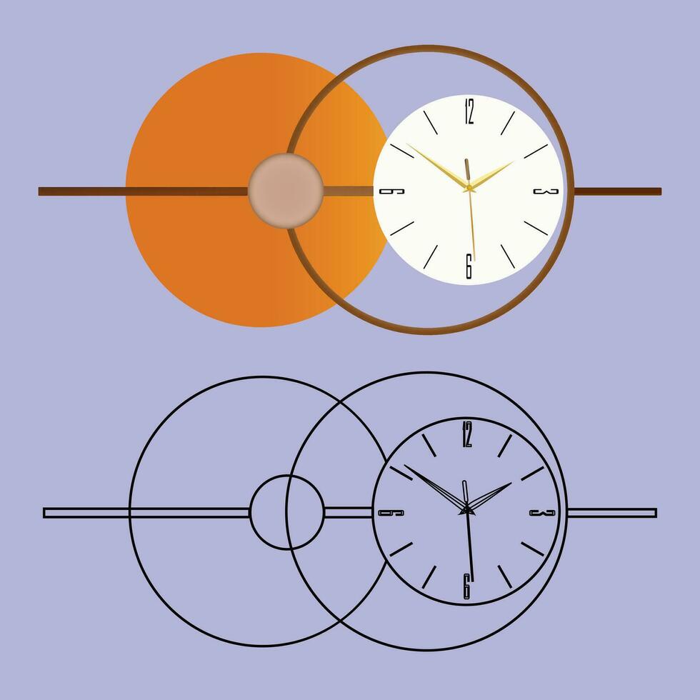 Realistic modern clock cartoon flat icon, Retro and collection for vector illustration.