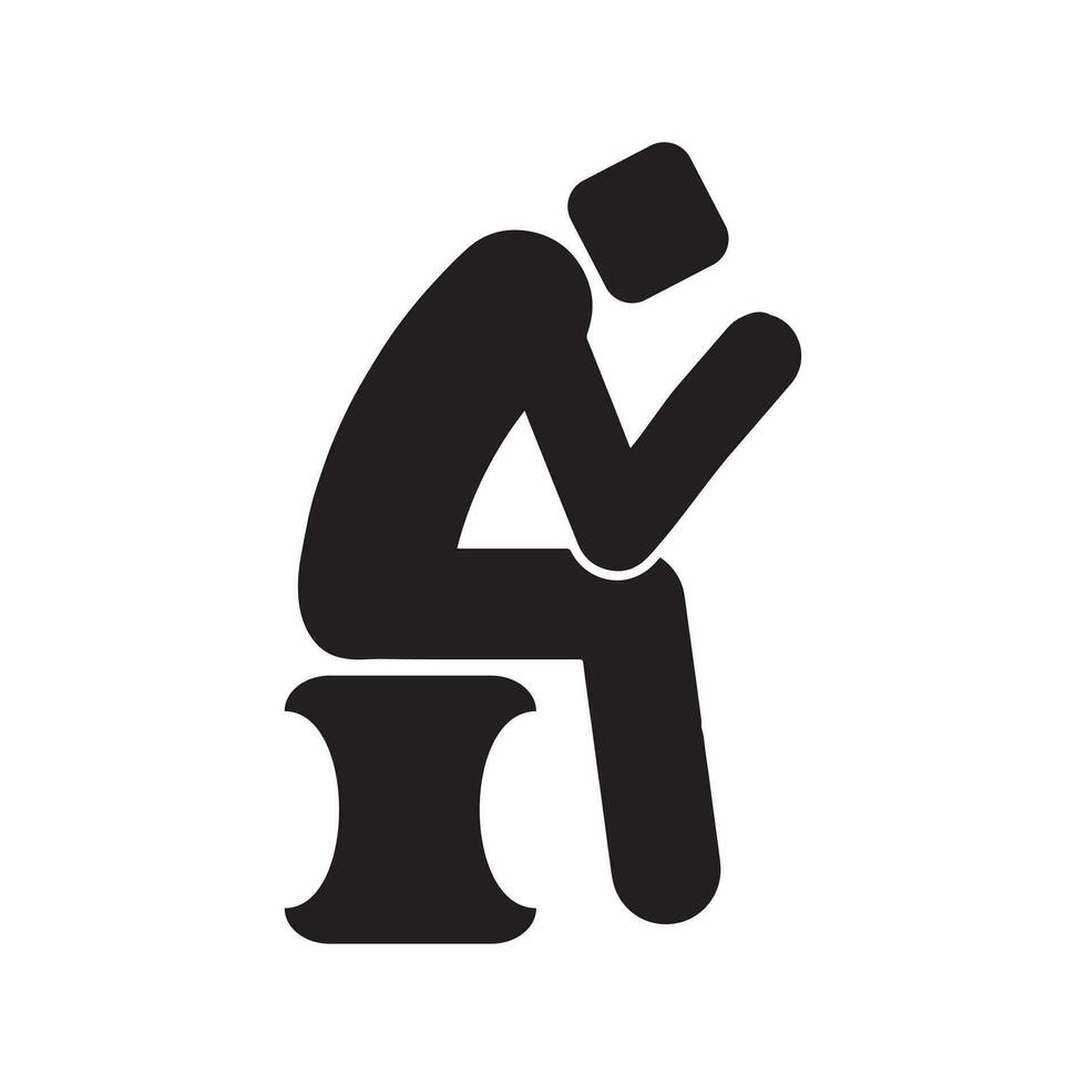 Depress, Lonely sad, stress man icon design vector illustration.