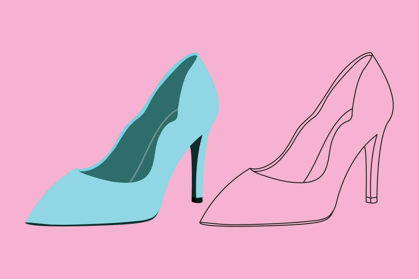 Realistic High Heels ladies shoe vector illustration