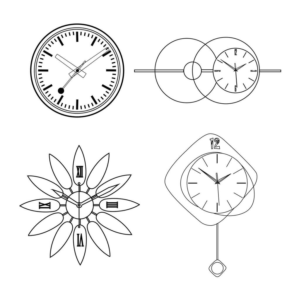 realista moderno reloj dibujos animados plano icono, retro y colección para vector ilustración.