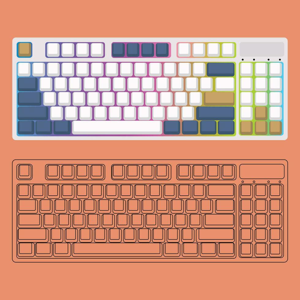 juego de azar teclado parte superior ver aislado en antecedentes vector ilustración eps