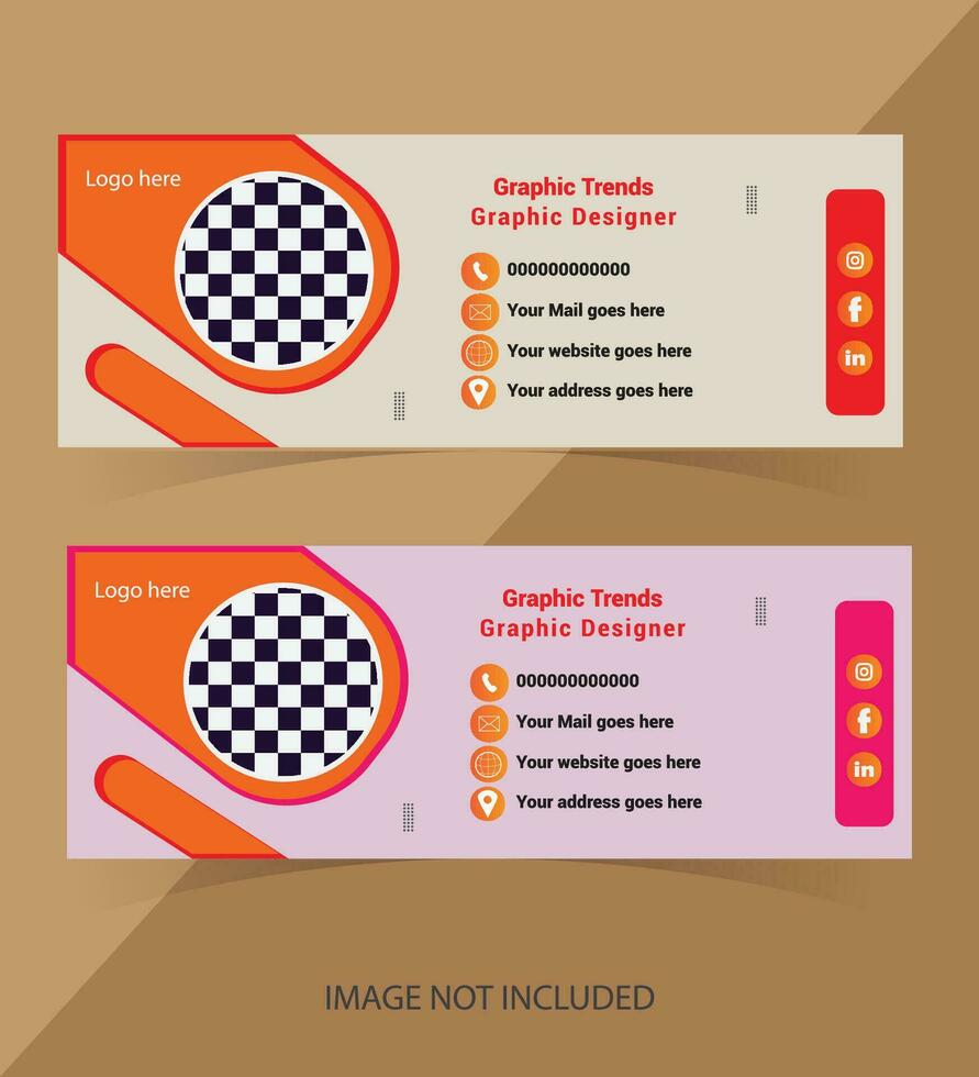 Corporate Modern Email Signature Design template. Email signature template design with orange color. business e signature vector design