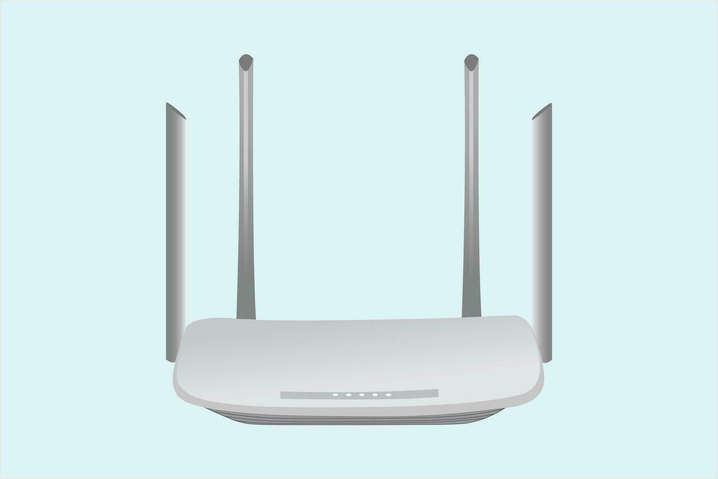 Realistic Wifi router for four isolated on white internet transmission vector illustration.