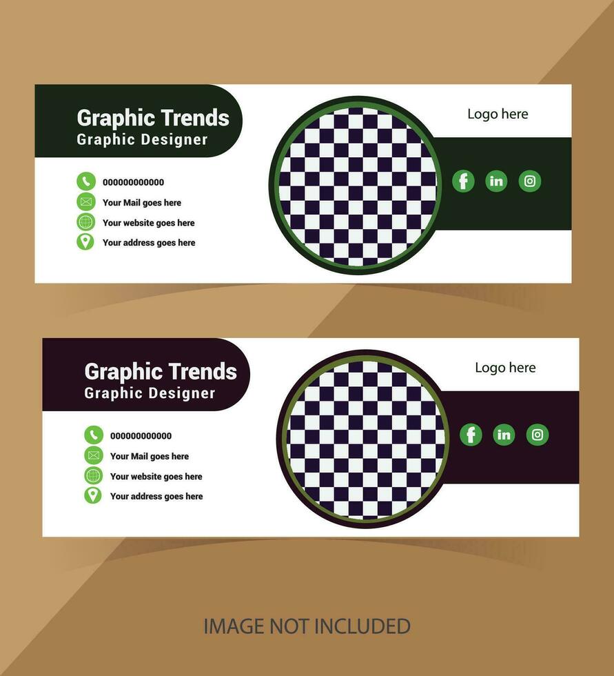 Professional email signature or email footer design template vector