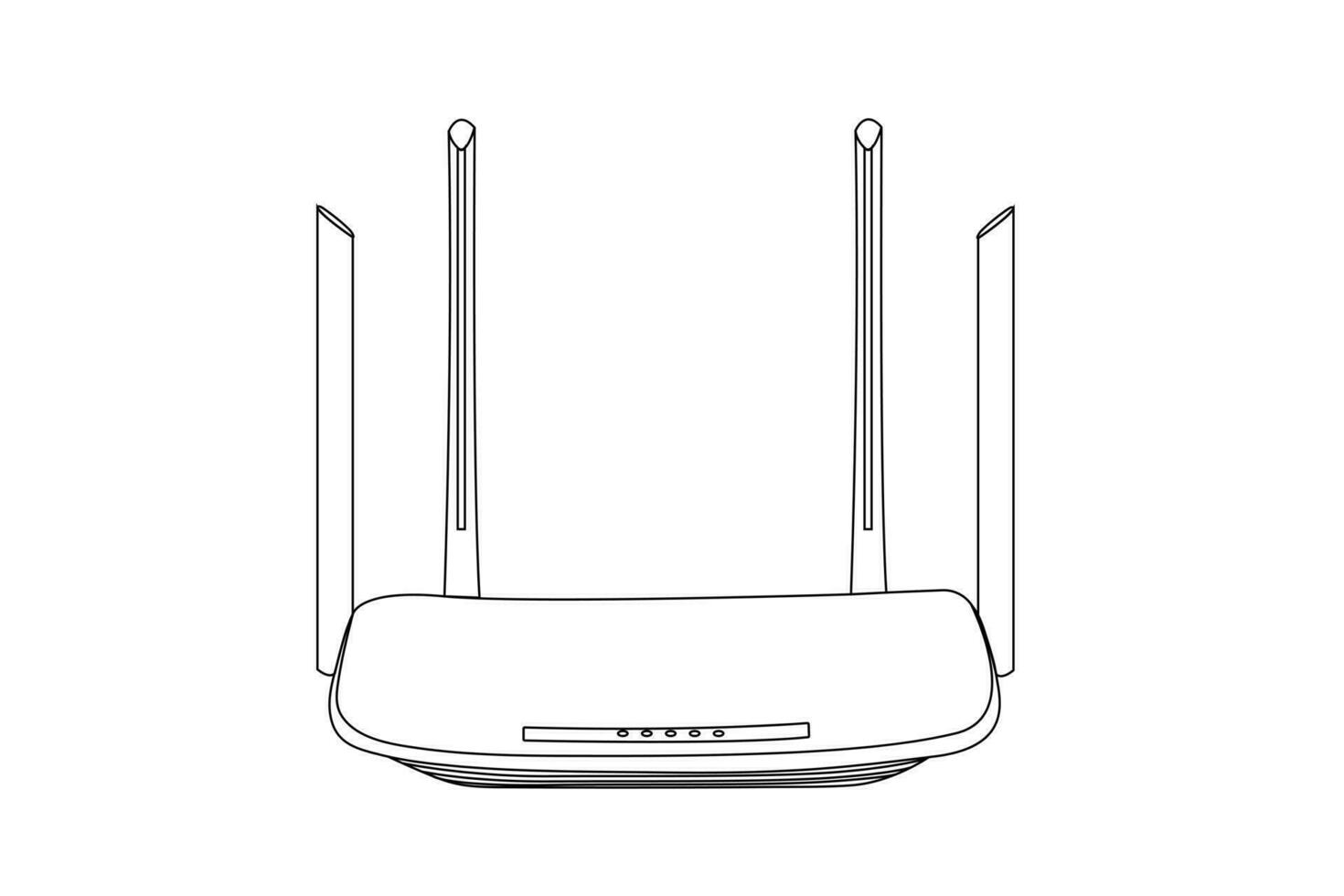 Realistic Wifi router for four isolated on white internet transmission vector illustration.