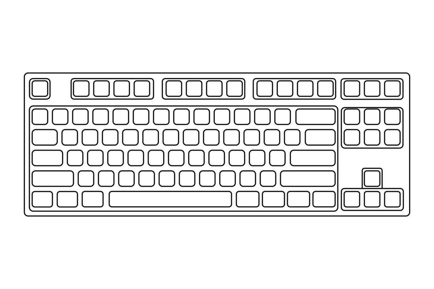 Mechanical computer keyboard icon Trendy Technology, Ergonomic, Vector Illustration Background