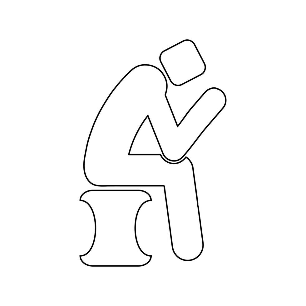 Depress, Lonely sad, stress man icon design vector illustration.