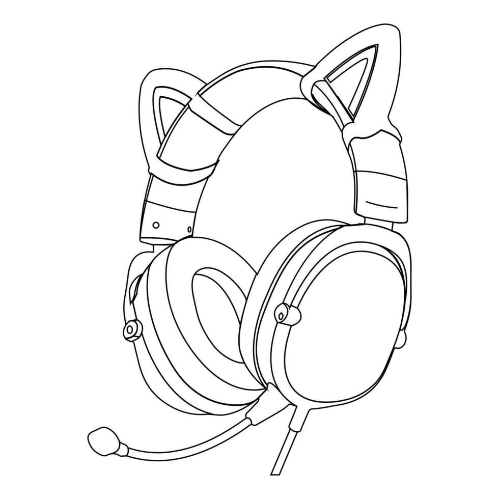 auricular y tecnología para escuchando a música auriculares icono, auricular diseño vector ilustración.