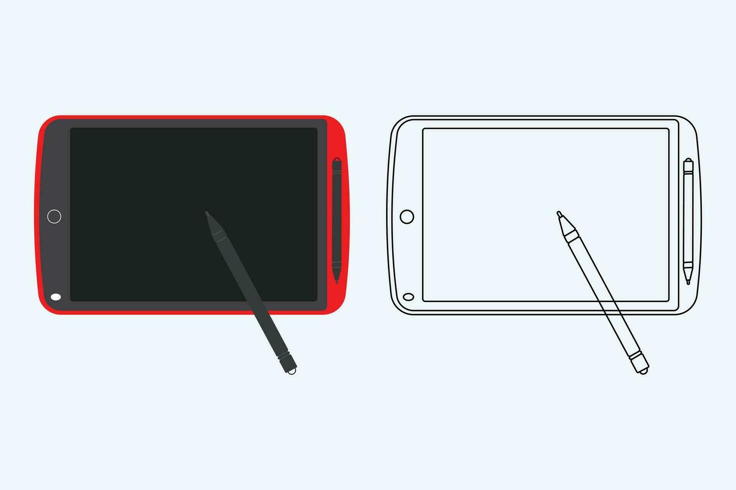 Digital graphics tablet with Drawing pen vector illustration