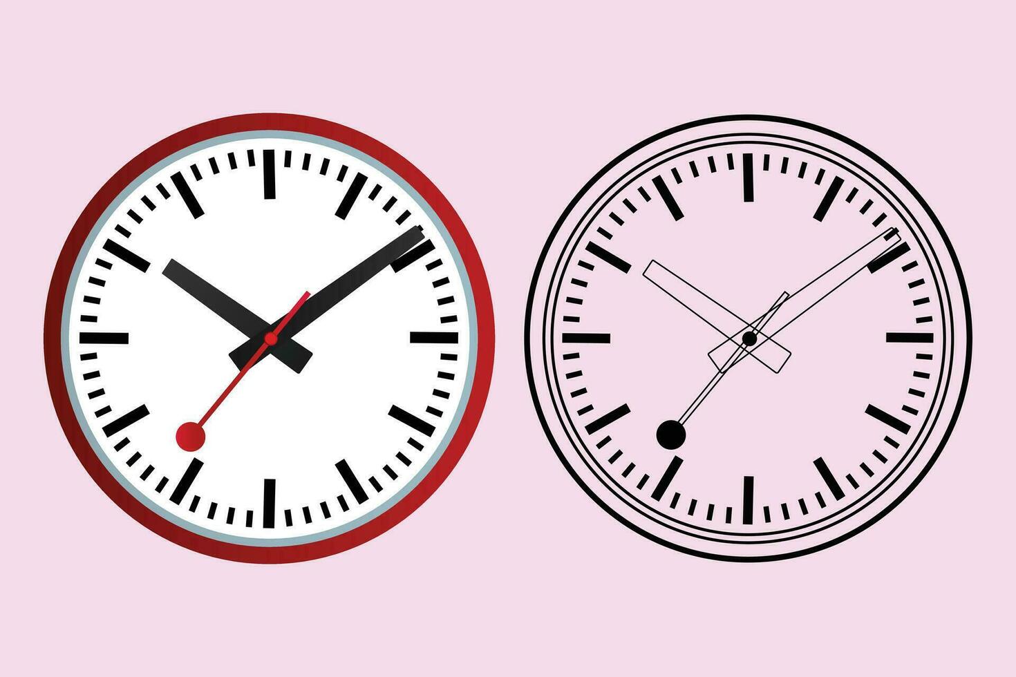 Realistic modern clock cartoon flat icon, Retro and collection for vector illustration.