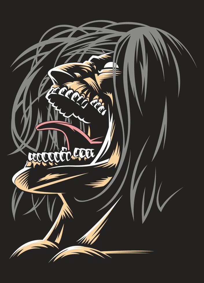 Print attack of titan vector