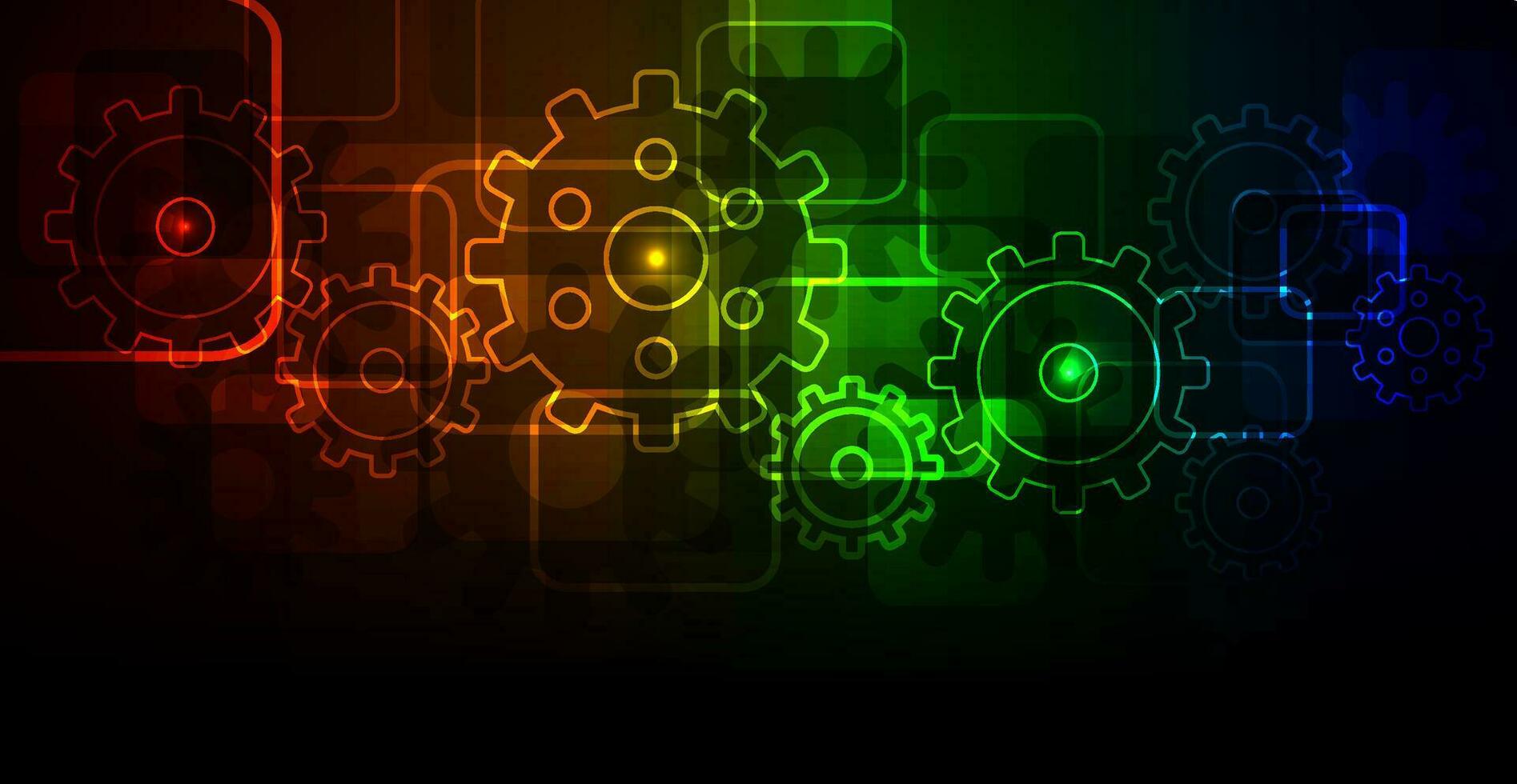 Abstract gradient background with gears, vector illustration. The multifunctional design can be used as a cover.