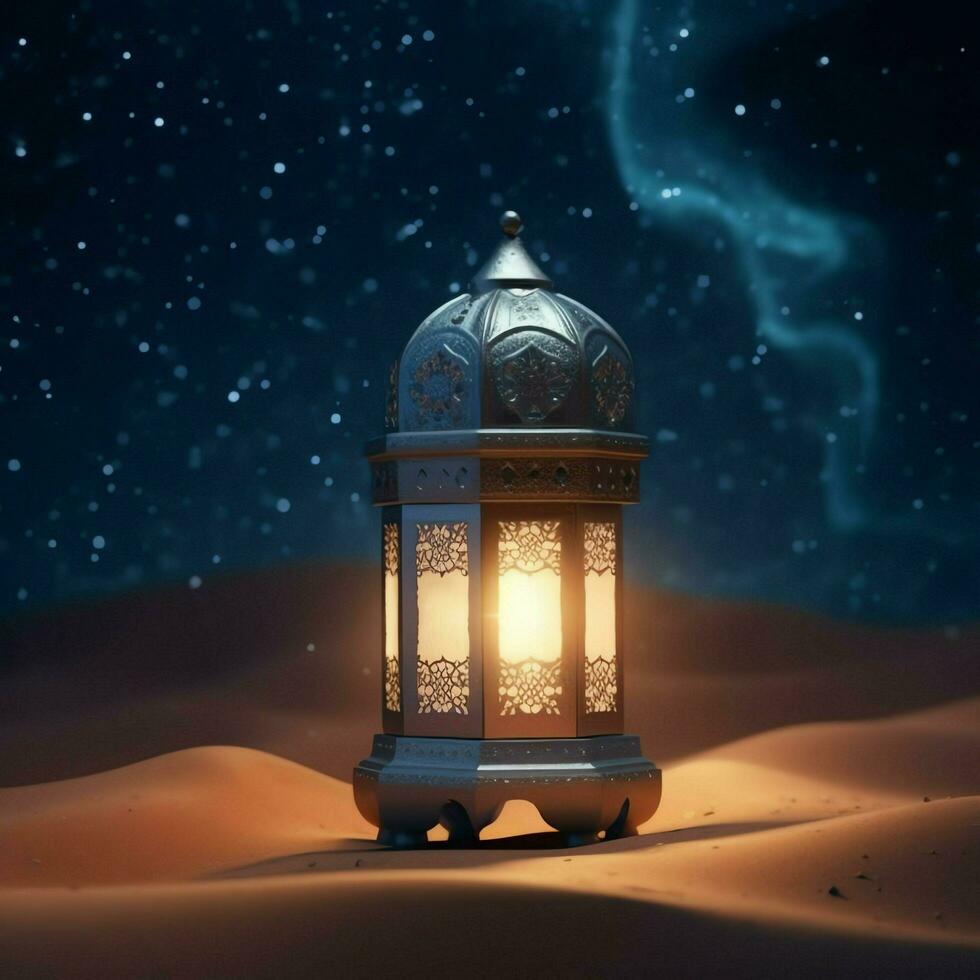 Eid mubarak and ramadan kareem greetings with islamic lantern and mosque. Eid al fitr background. Eid al fitr background of window concept by AI Generated photo