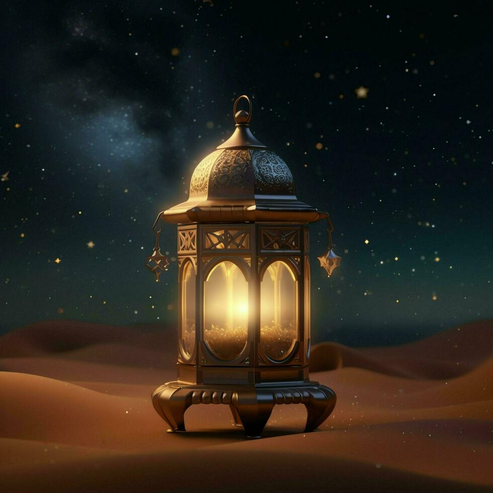 Eid mubarak and ramadan kareem greetings with islamic lantern and mosque. Eid al fitr background. Eid al fitr background of window concept by AI Generated photo