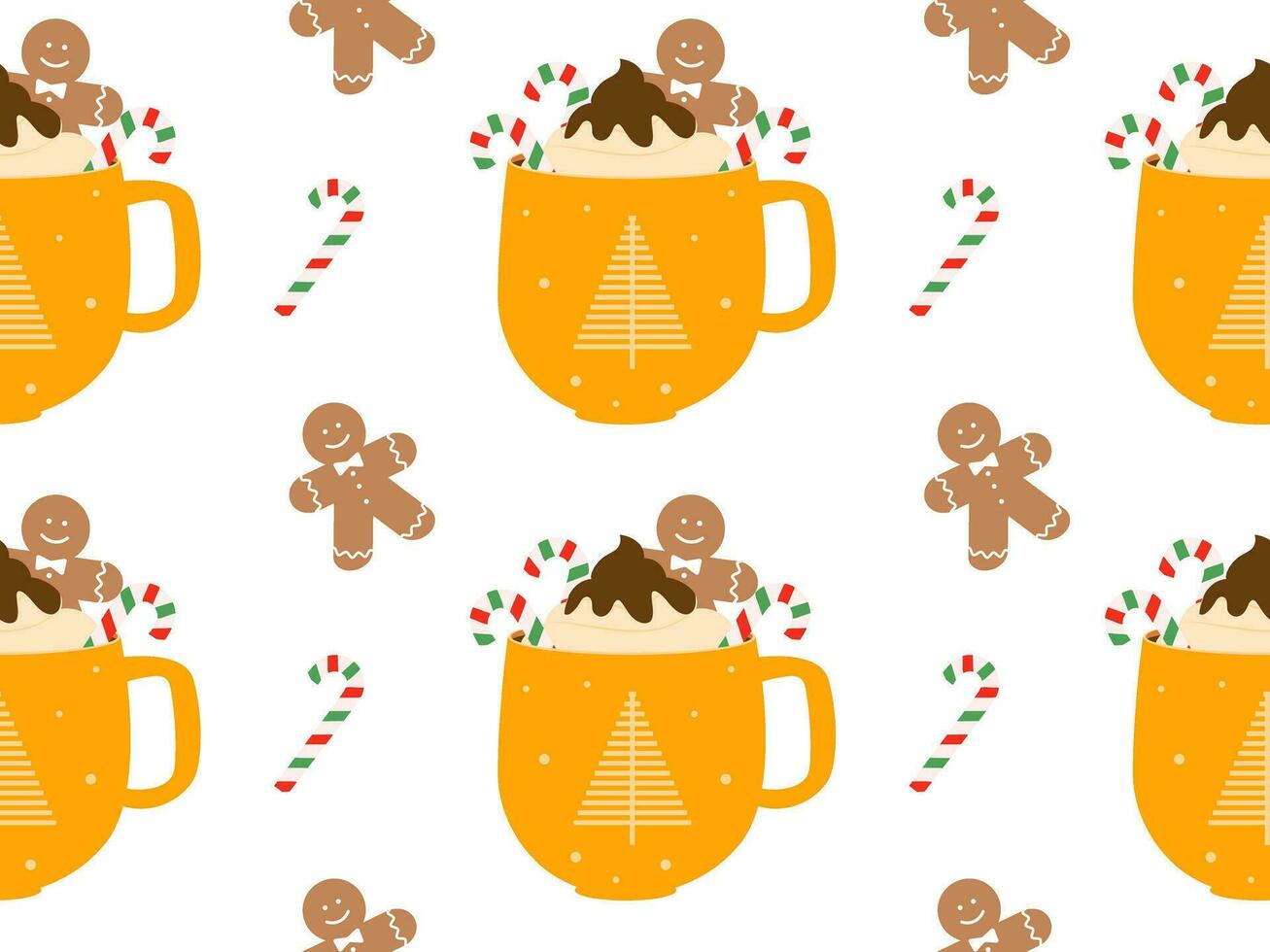 caliente bebidas modelo. sin costura tazas con calentar bebida variantes. vector plano repetido antecedentes para fondo de pantalla, envase, embalaje, textil