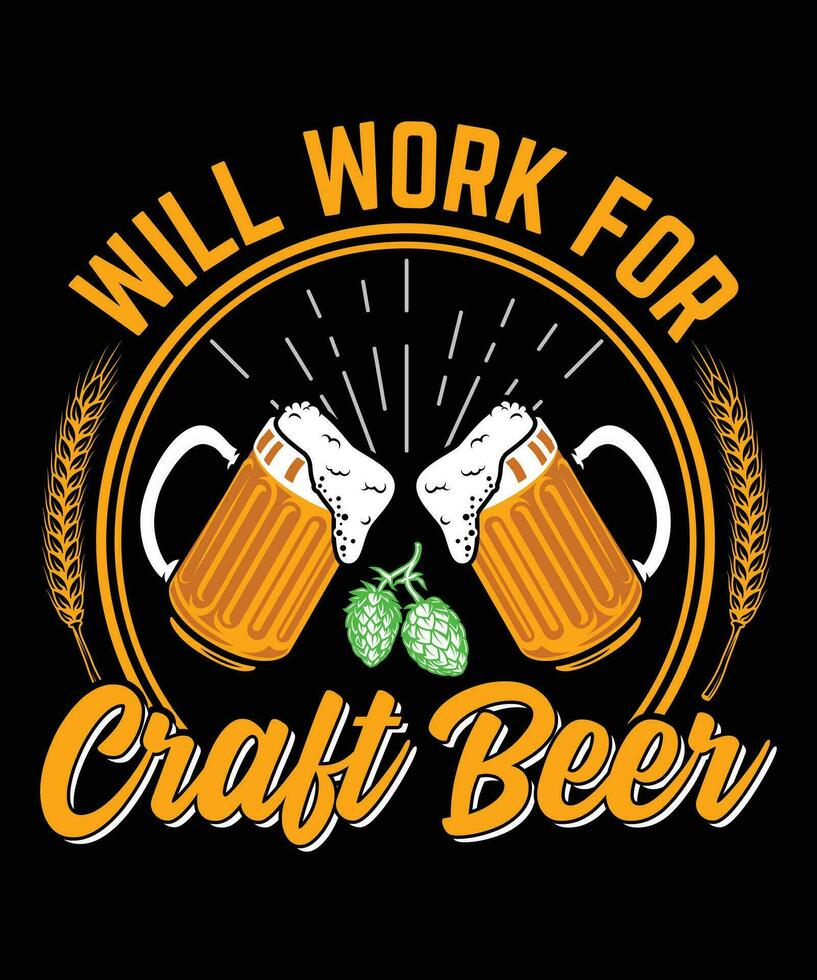 Craft Beer T Shirt Design vector