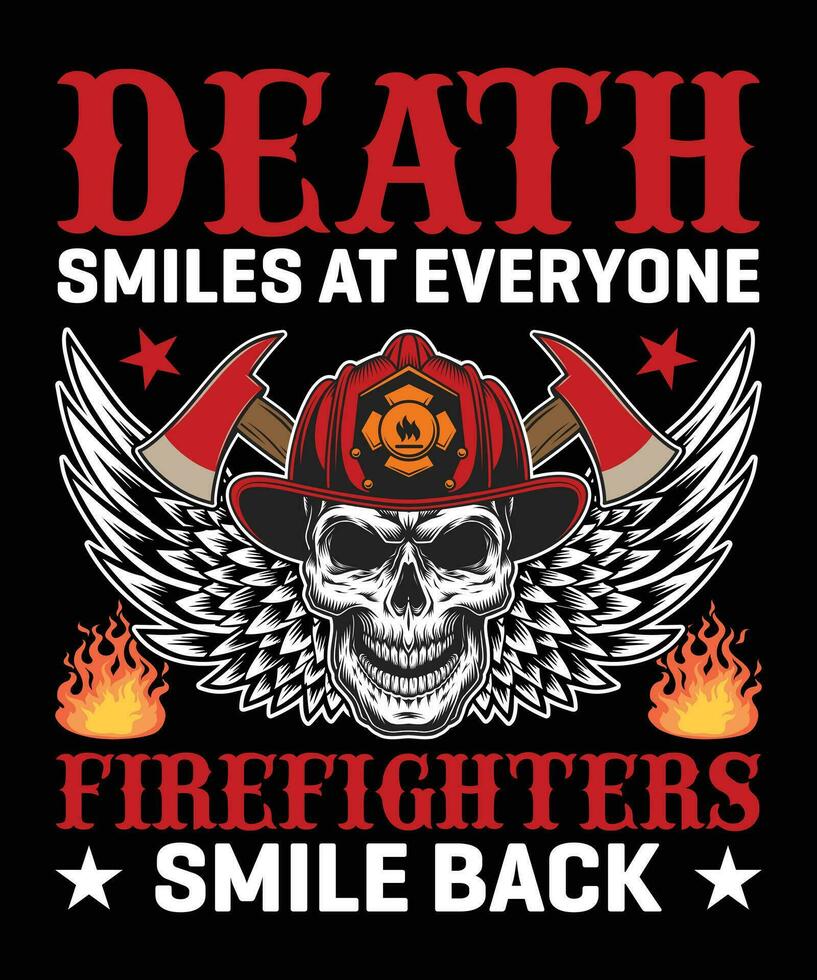 diseño de camiseta de bombero vector