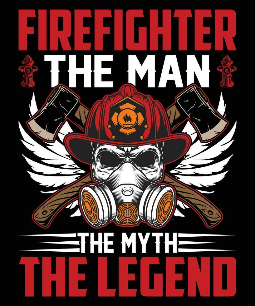Firefighter T Shirt Design vector