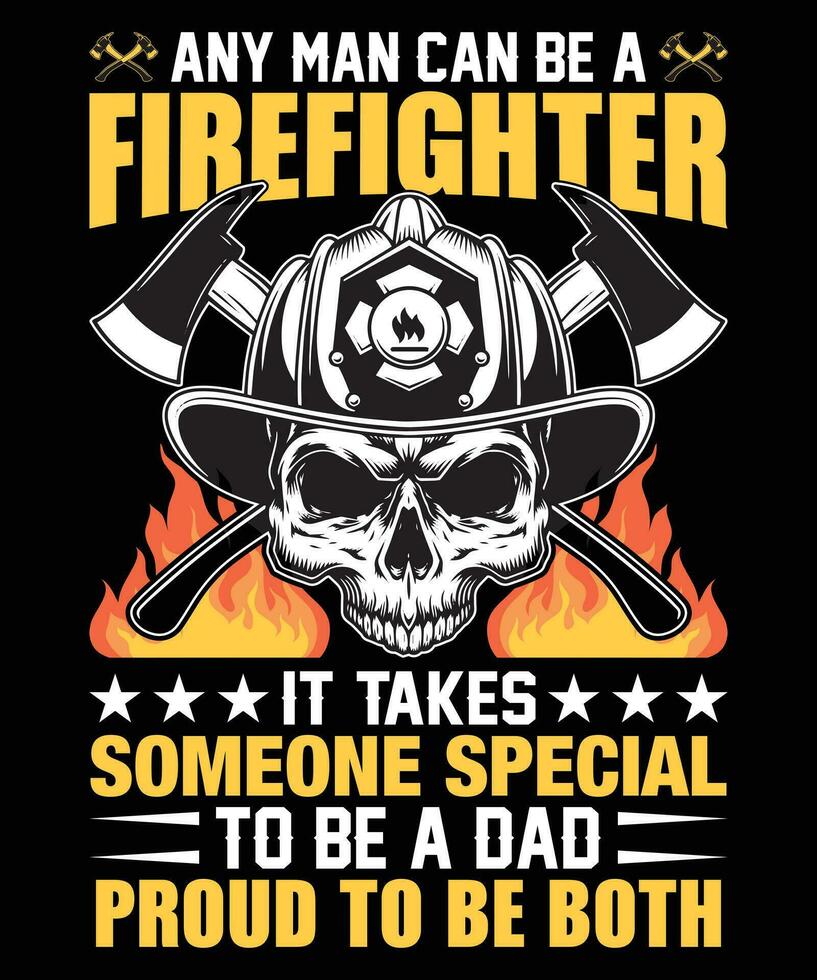 Firefighter T Shirt Design vector
