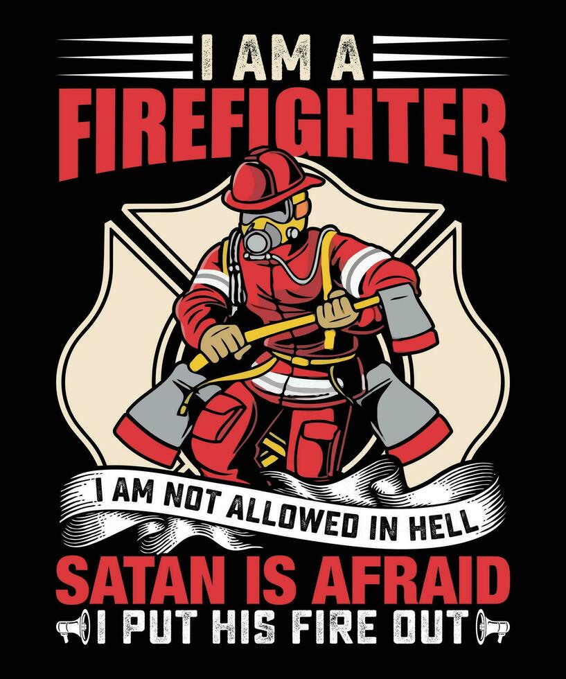 diseño de camiseta de bombero vector