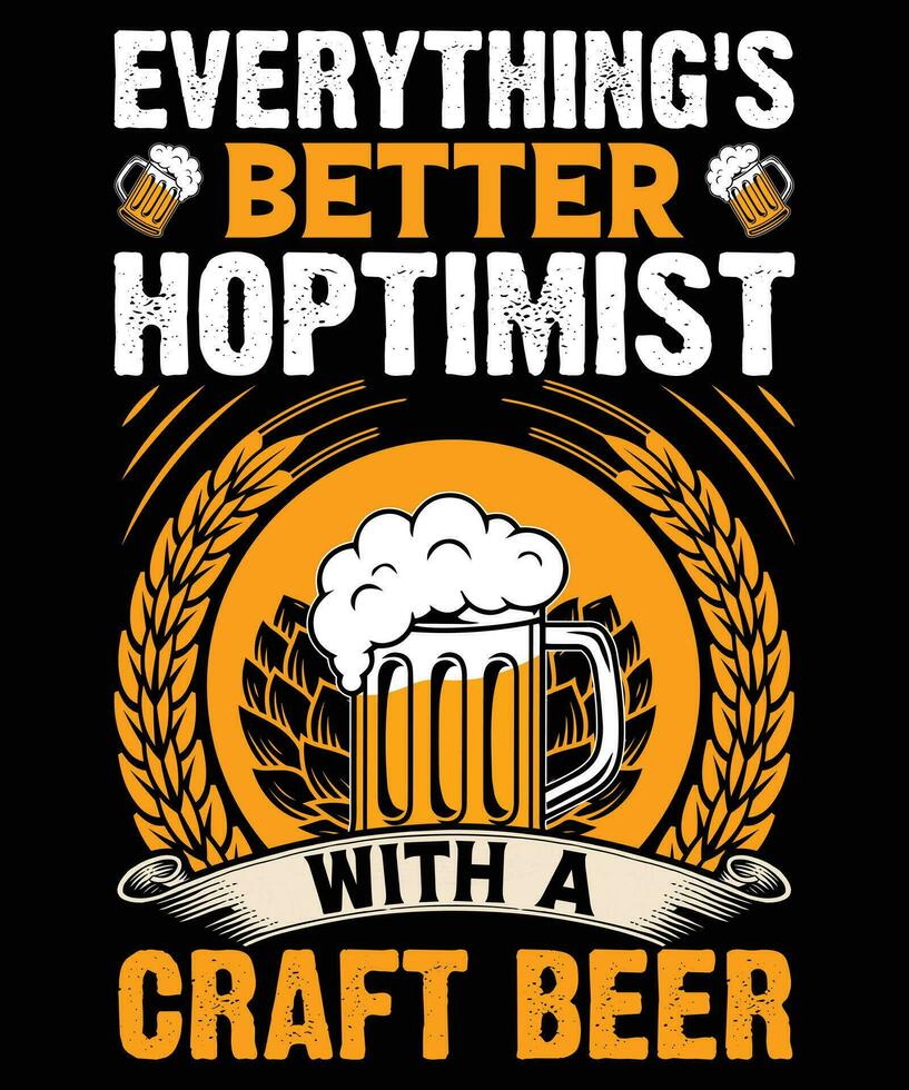 Craft Beer T Shirt Design vector