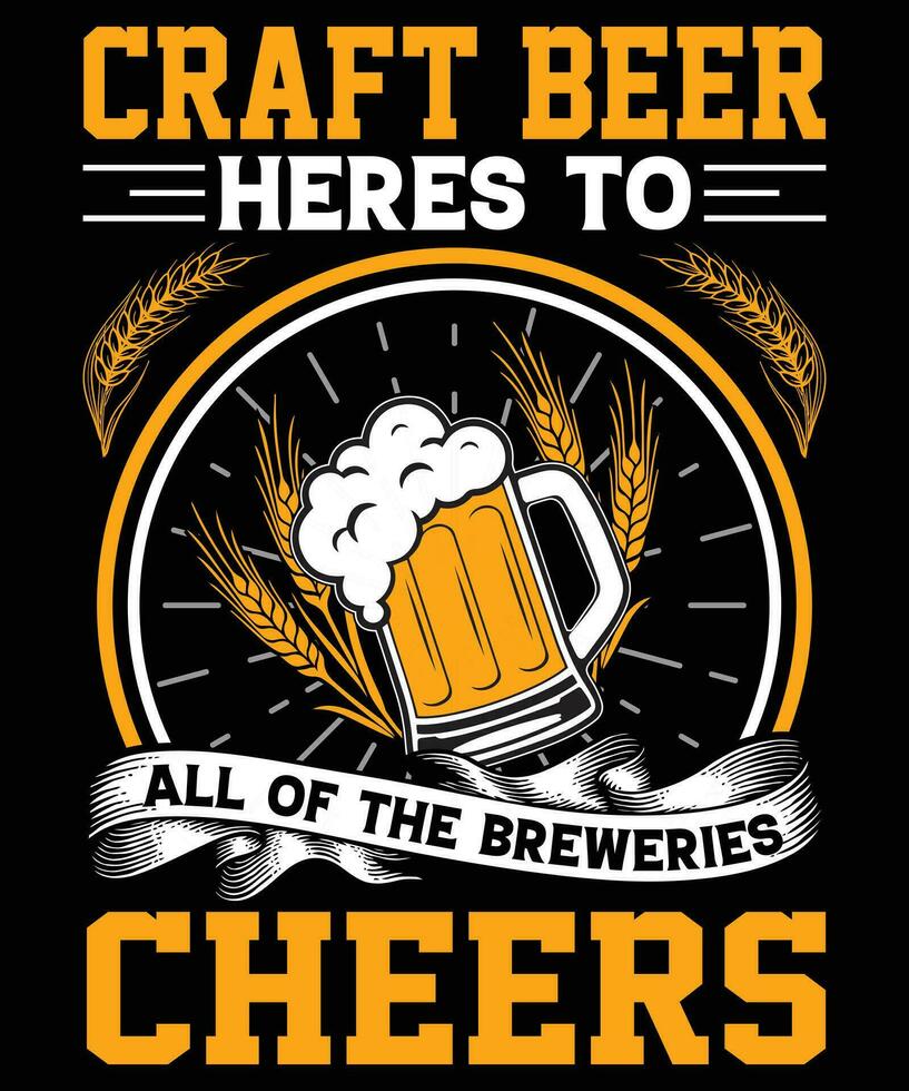 Craft Beer T Shirt Design vector